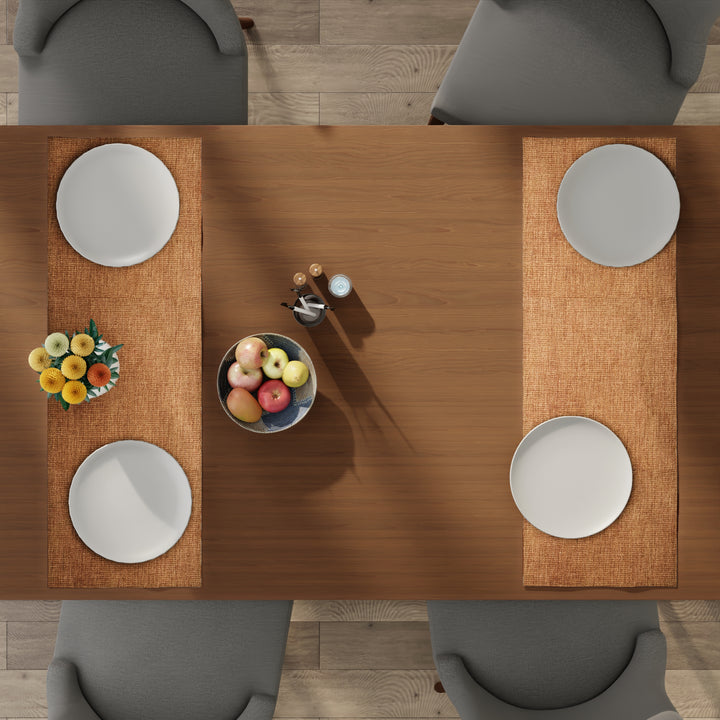 Chenille Peach Table Runner