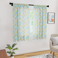 Polyester Teardrops Turq Curtain (Pack of 2)