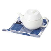 Cotton Buffalo Blue Checks Pot Holders (Pack of 2)
