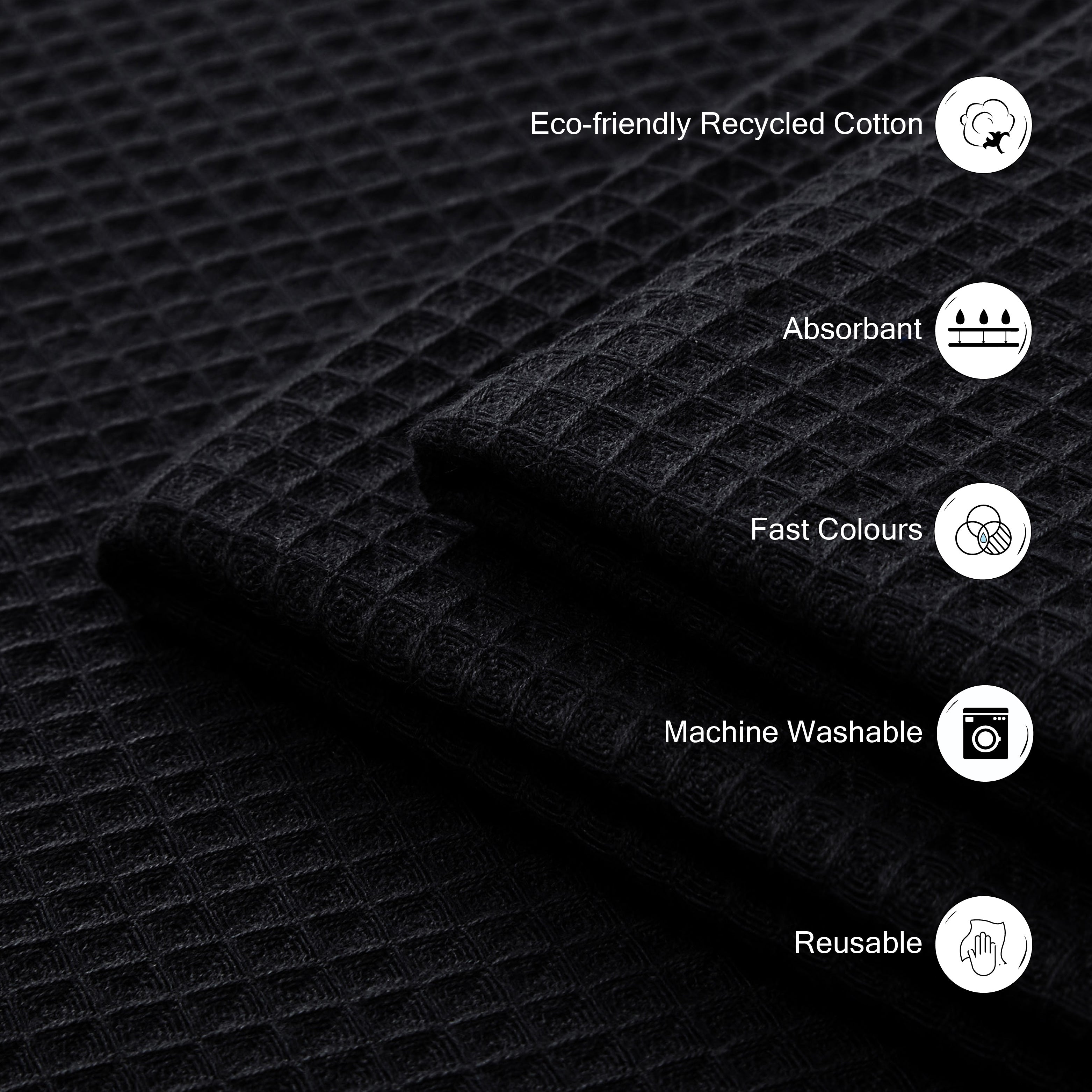 Cotton Black Dish Towel (Pack of 24)