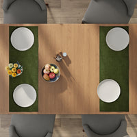 Chenille Moss green Table Runner