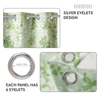 Blackout Polyester L2 Green Curtain (Pack of 2)