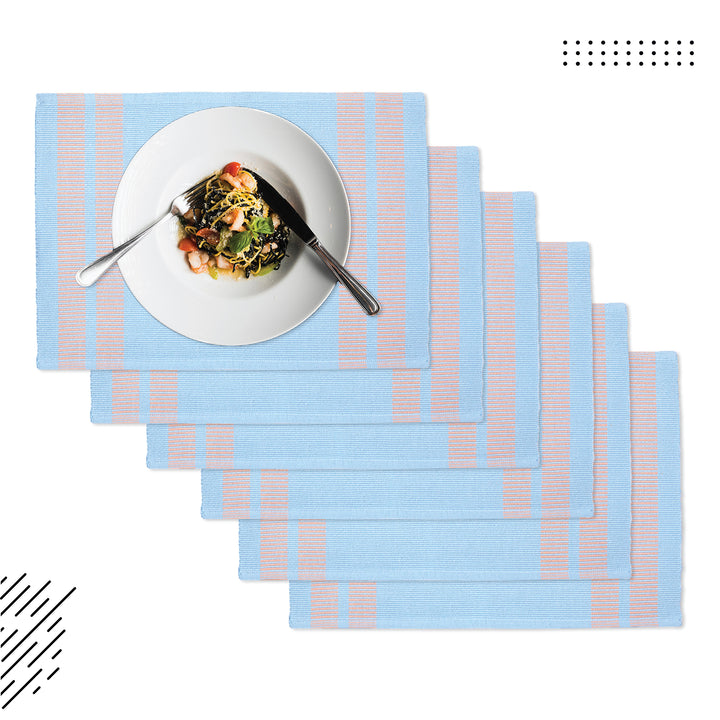 Cotton Ladder Blue Placemat (Pack of 6)