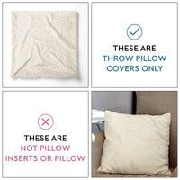 Quilted Velvet Cream Cushion Cover (Pack of 2)