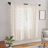 Polyester Dollar Cream Curtain (Pack of 2)