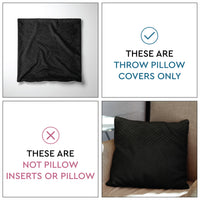 Quilted Velvet Black Cushion Cover (Pack of 2)