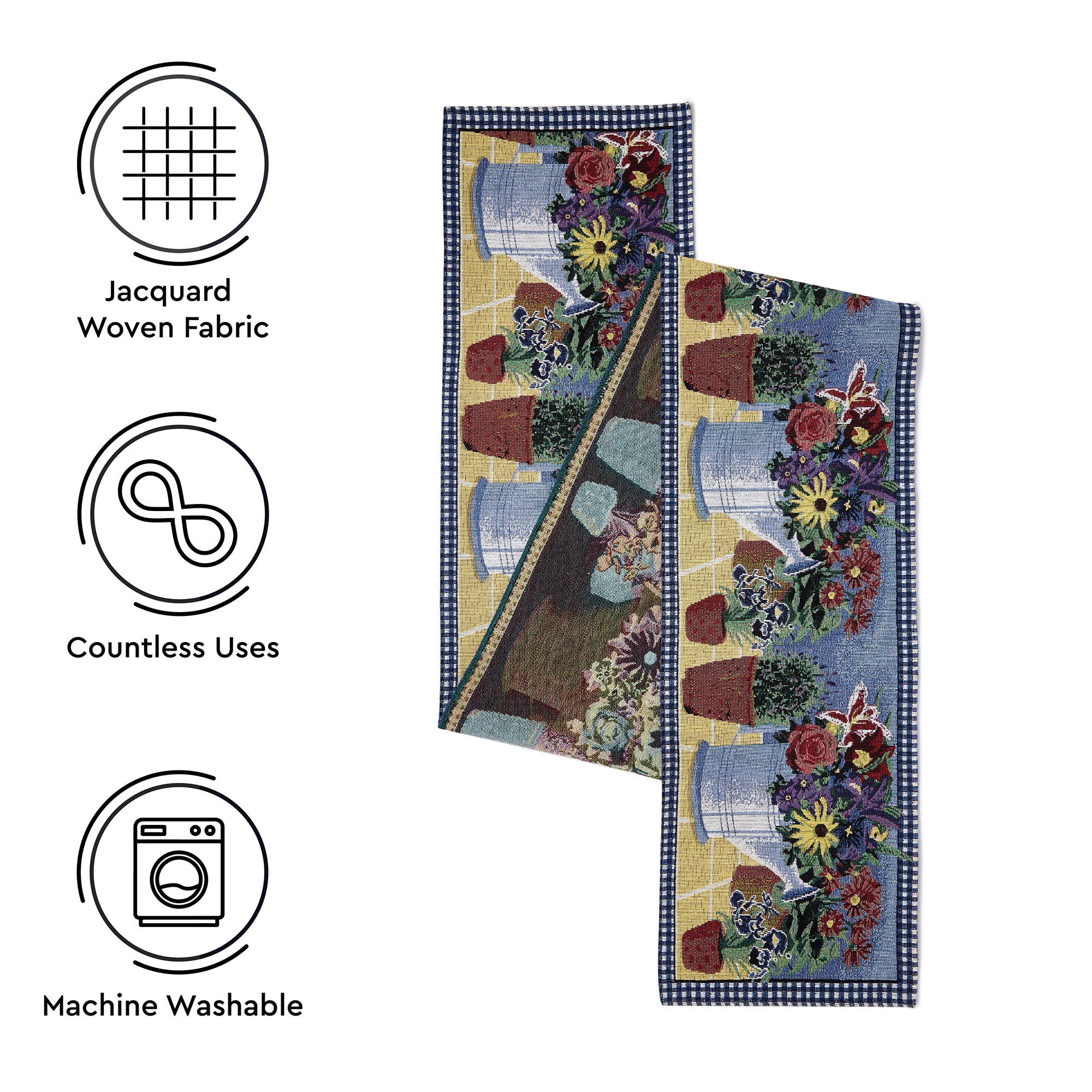 Cotton Flowerpot Table Runner (Pack of 1)