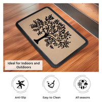 Polypropylene Main Door Entrance Mats Welcome Mat with Rubber Border | Anti Slip Rubber Backing | Ideal for Home, Outdoor, Balcony, Office | Pack of 1