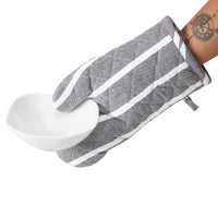 Cotton Roma Grey Stripes Oven Gloves (Pack of 2)