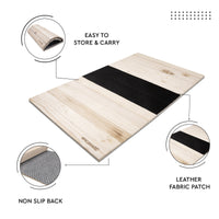 Pinewood Cream with Brown Antiskid Top Wooden Tray (Pack of 1)