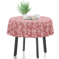 Cotton chambray Red Table Cloth (Pack of 1)