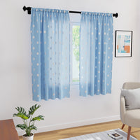 Polyester Dollar Blue Curtain (Pack of 2)