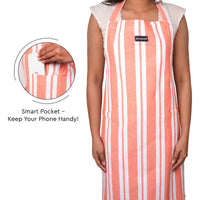 RC Yarn-Dyed Franca Orange Stripes Apron (Pack of 1)