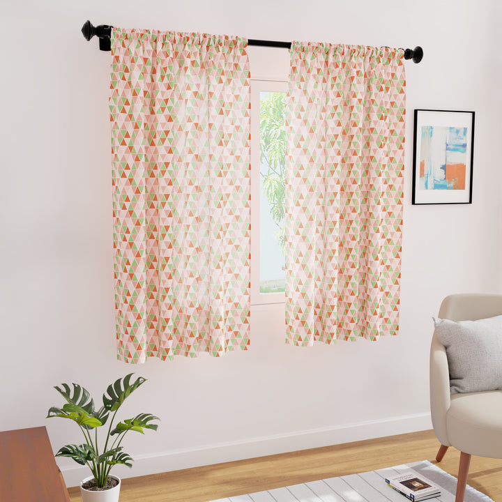 Polyester Triangles Tomato Curtain (Pack of 2)