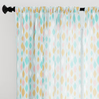 Polyester Teardrops Turq Curtain (Pack of 2)