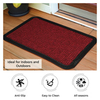 Polypropylene Main Door Entrance Mats Welcome Mat with Rubber Border | Anti Slip Rubber Backing | Ideal for Home, Outdoor, Balcony, Office | Pack of 1
