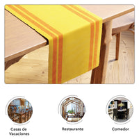 Ribbed Cotton Ladder Lemon Table Runner (Pack of 1)