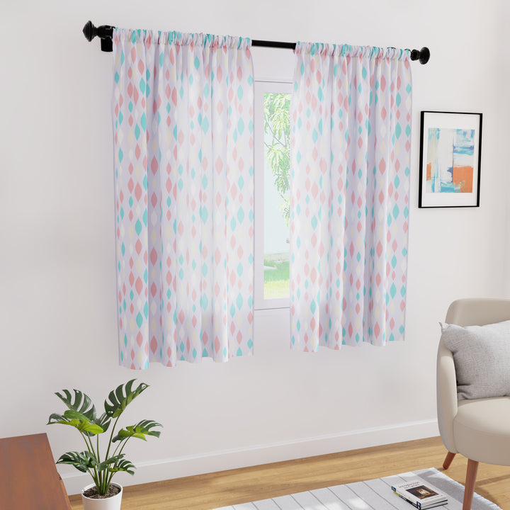 Polyester Teardrops Lilac Curtain (Pack of 2)