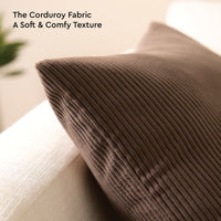 Corduroy Coffee Cushion Cover