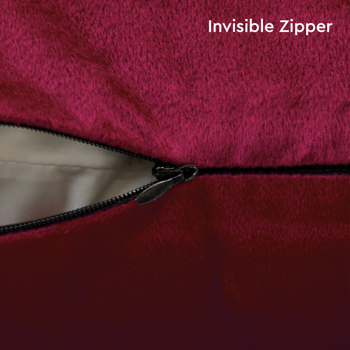 Velvet Maroon Cushion Cover (Pack of 2)