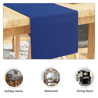 Cotton Solid Blue Table Runner (Pack of 1)