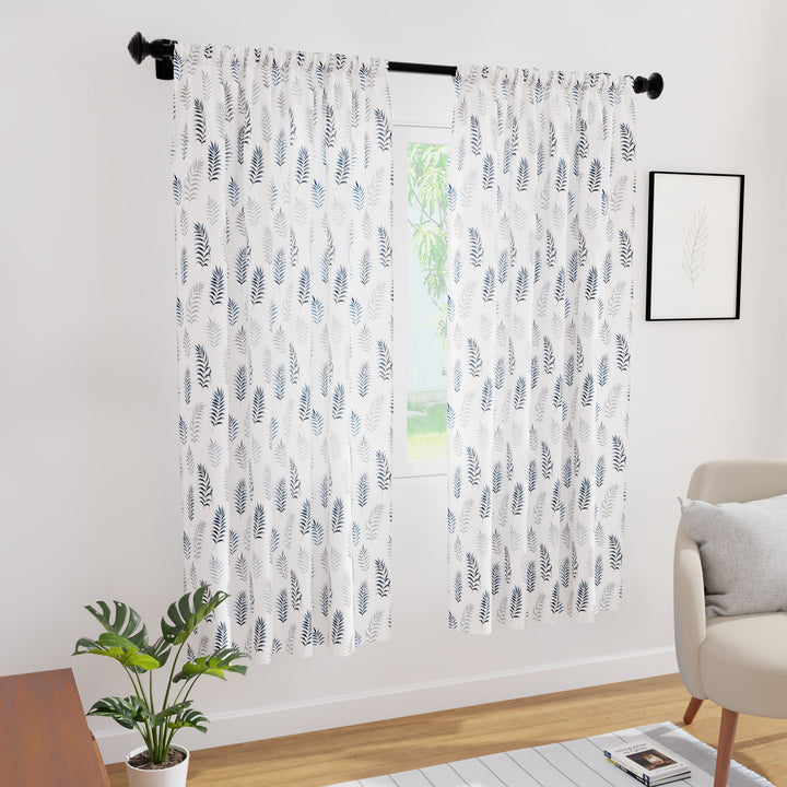 Polyester Palm Leaves Curtain (Pack of 2)