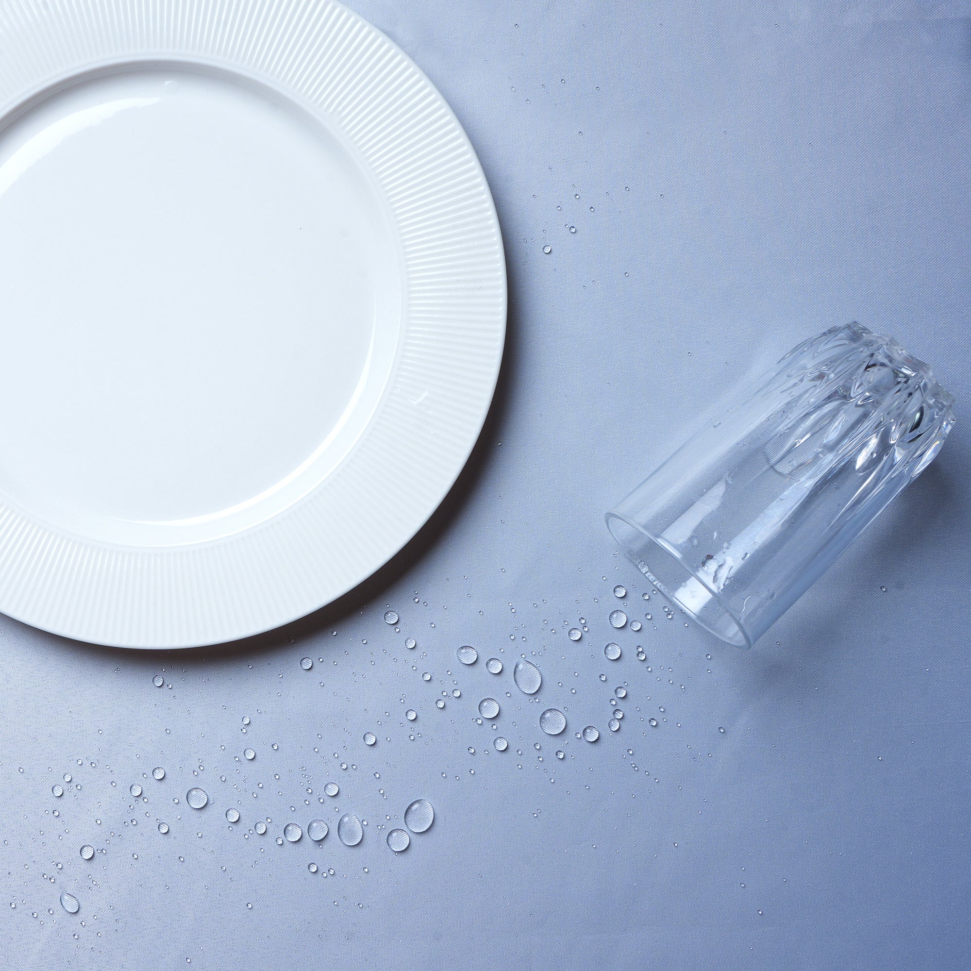 Polyester Blue Table Cloth (Pack of 1)