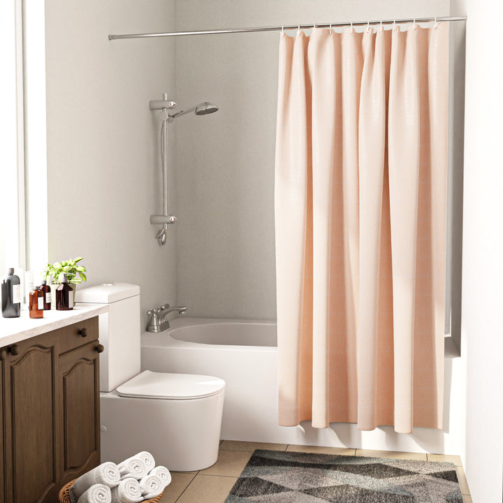 Polyester ZZ Peach Shower Curtain (Pack of 1)