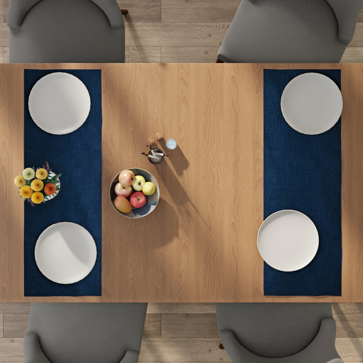 Chenille Royal Blue Table Runner