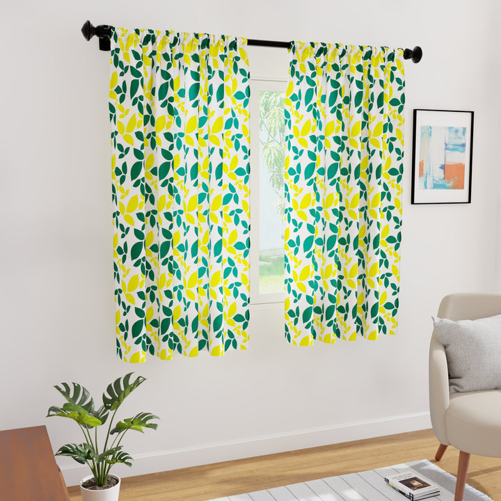 Polyester Leaves Curtain (Pack of 2)