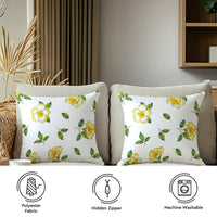 Micro Hibiscus Yellow Cushion Cover