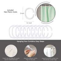 Polyester Mint Shower Curtain + Bathmat (Pack of 3)