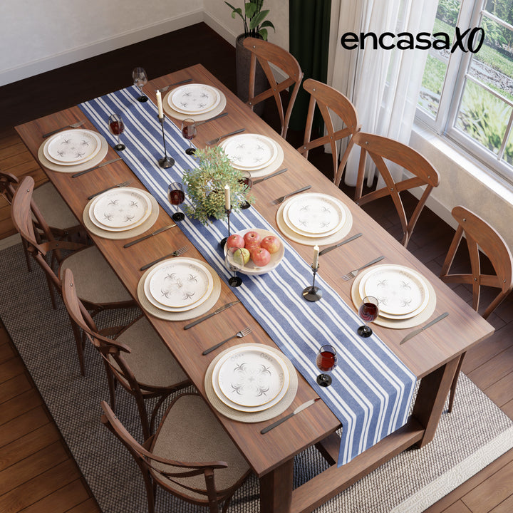 RC Yarn-Dyed Franca Blue Stripes Table Runner (Pack of 1)
