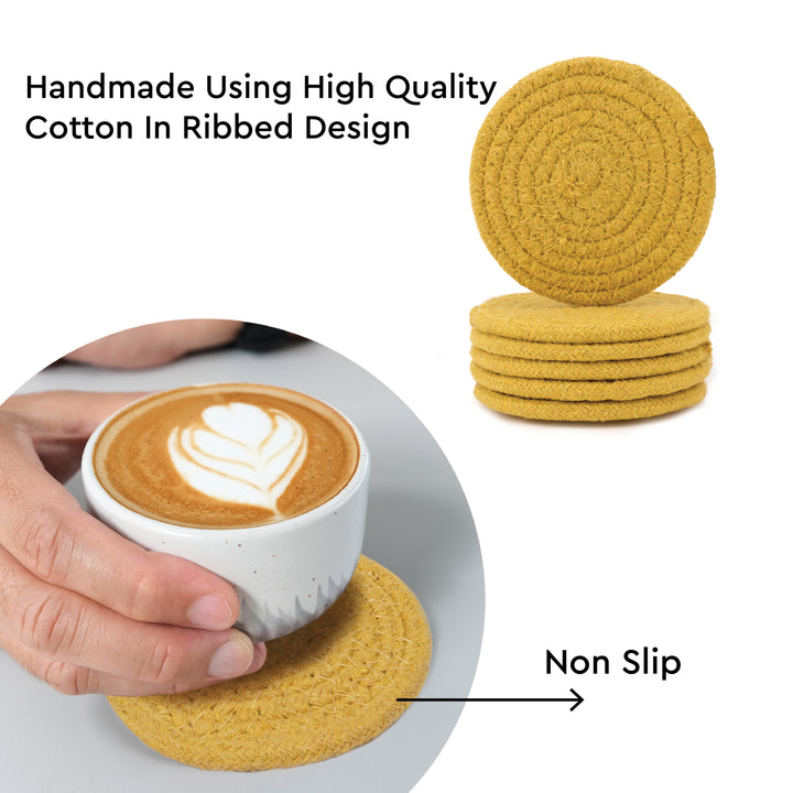Cotton Yellow Coaster