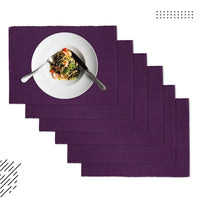 Ribbed Cotton Purple Placemat (Pack of 6)