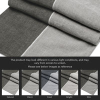 Cotton Light Grey & Grey Table Runner (Pack of 1)