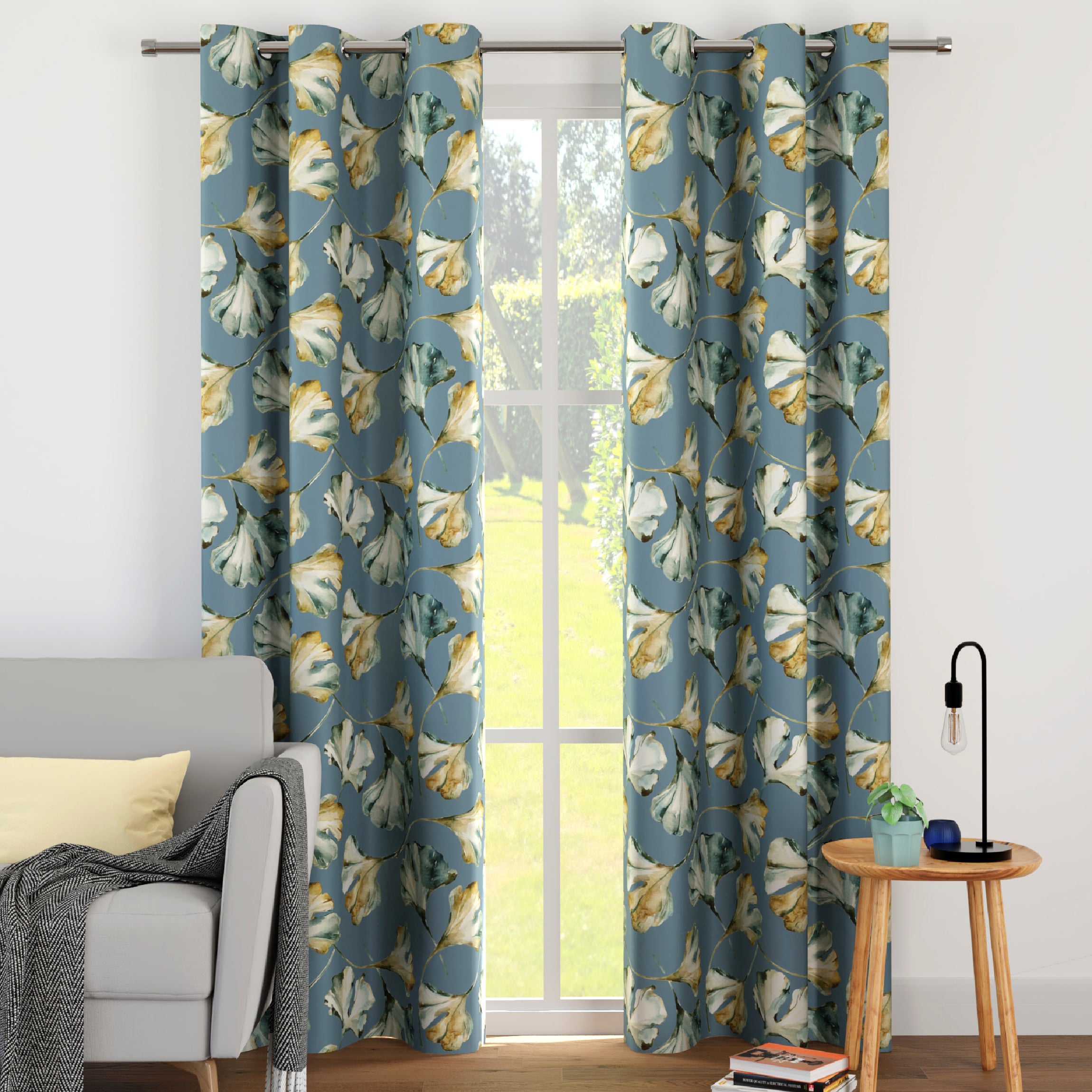 Blackout Polyester Fabric - by The Meter - 100 x 117 cm - Floral Digital Print - Blocks Light, Sound & Heat - Perfect for Blackout Blinds, Door Curtains, Window