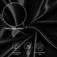 Satin Polyester Silk Black Fabric