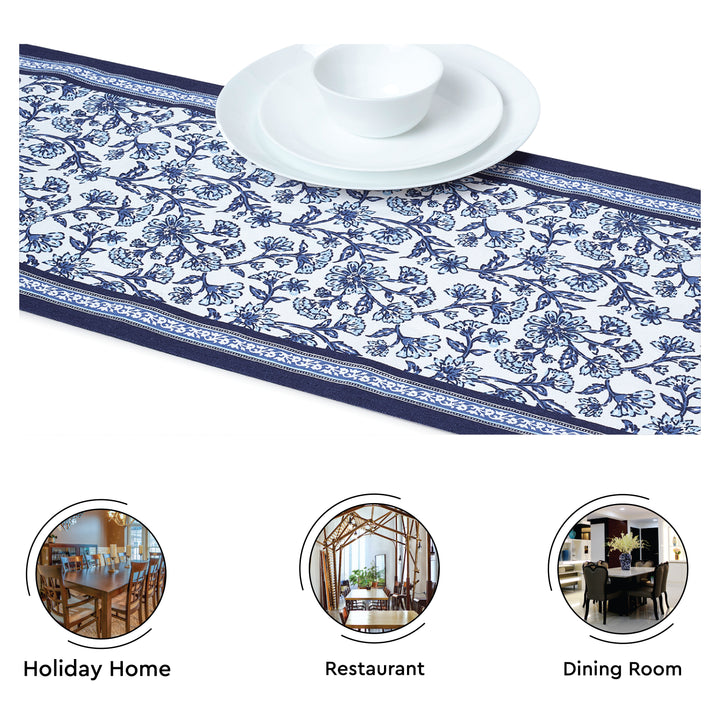 Cotton Indigo-02 Table Runner (Pack of 1)
