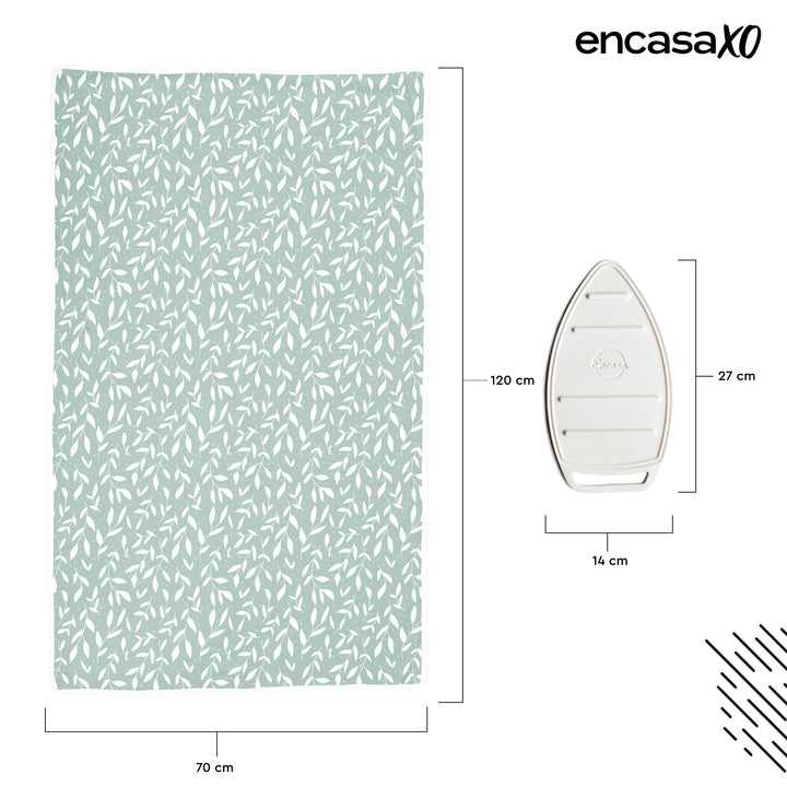 20s Sheeting Green Leaflet Ironing Mat (Pack of 1)
