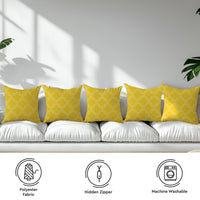 Micro Yellow Trellis Cushion Cover