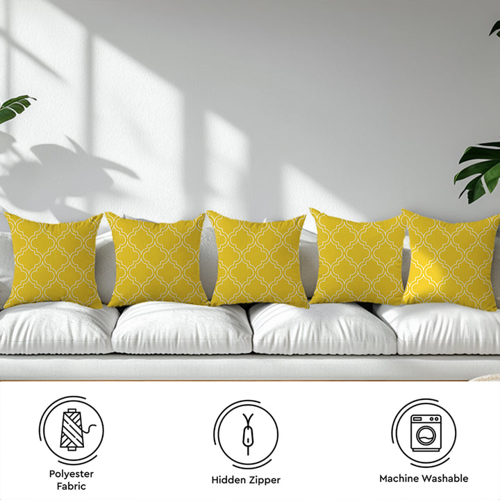 Micro Yellow Trellis Cushion Cover