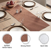 Quilted Velvet Bronze Table Runner