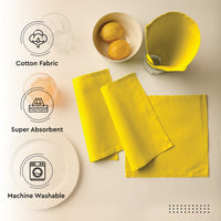 Cotton Sunbeam Yellow Table Napkins (Pack of 12)