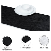 Quilted Velvet Black Table Runner