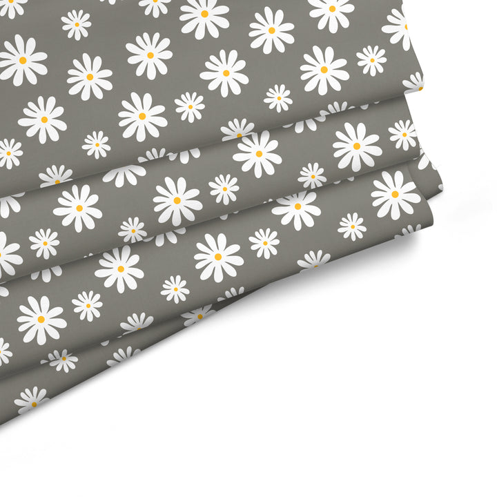 20s Sheeting Grey Daisy Fabric (1 Meter)