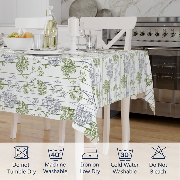 Polyester Green Branches Table Cloth (Pack of 1)
