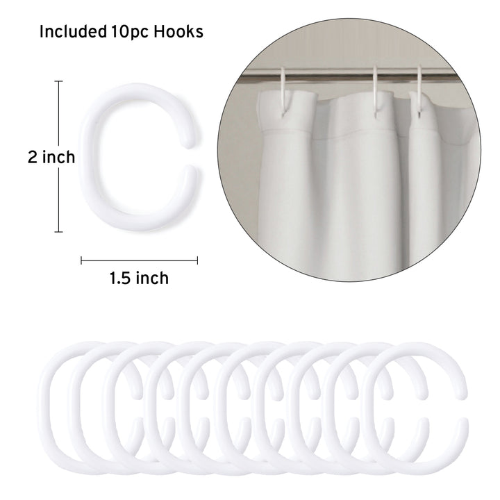 Polyester Grey Shower Curtain (Pack of 1)