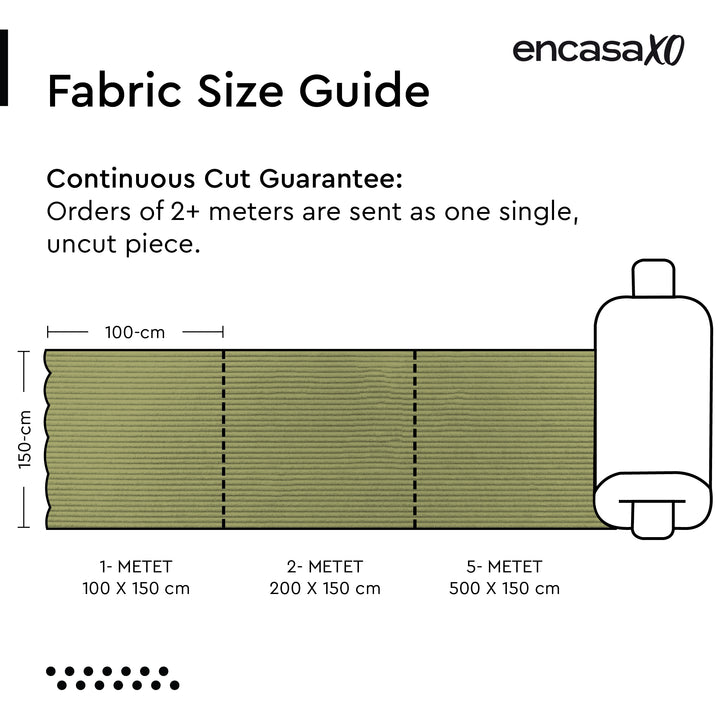 Corduroy Fabric by the Meter, 59" Wide Premium 238 GSM Polyester Upholstery & Sewing Material, Soft Ribbed Fabric for Sofa/Cushion Covers, Trousers, Curtains & DIY Crafts