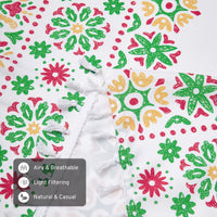 Polyester Boho Bright Green Table Cloth (Pack of 1)